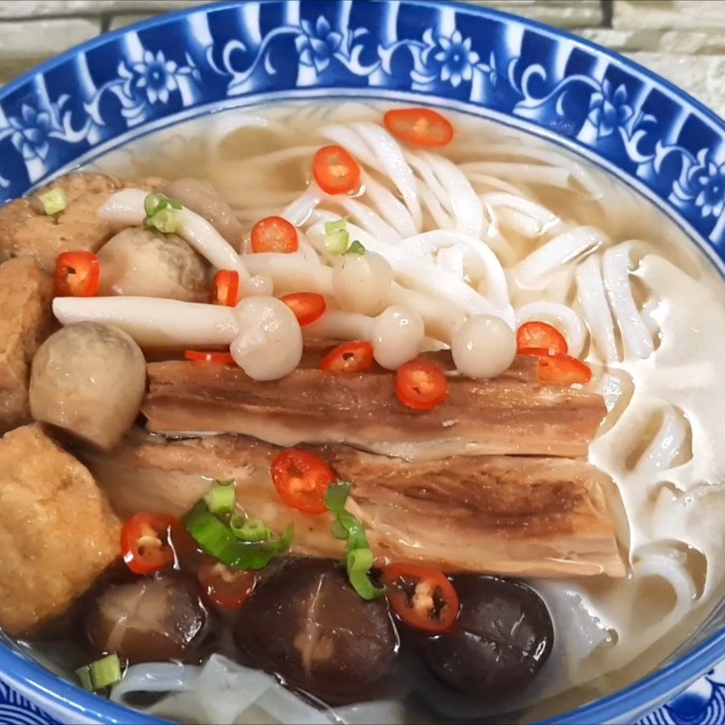 Step 6 Final product Vegetarian mushroom pho