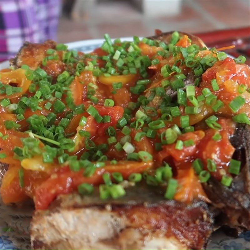 Step 5 Final product Fried pomfret with tomato sauce