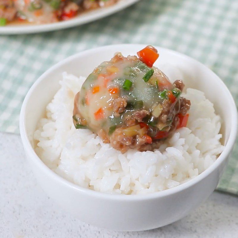 Step 6 Final product Vegetable balls with minced meat sauce