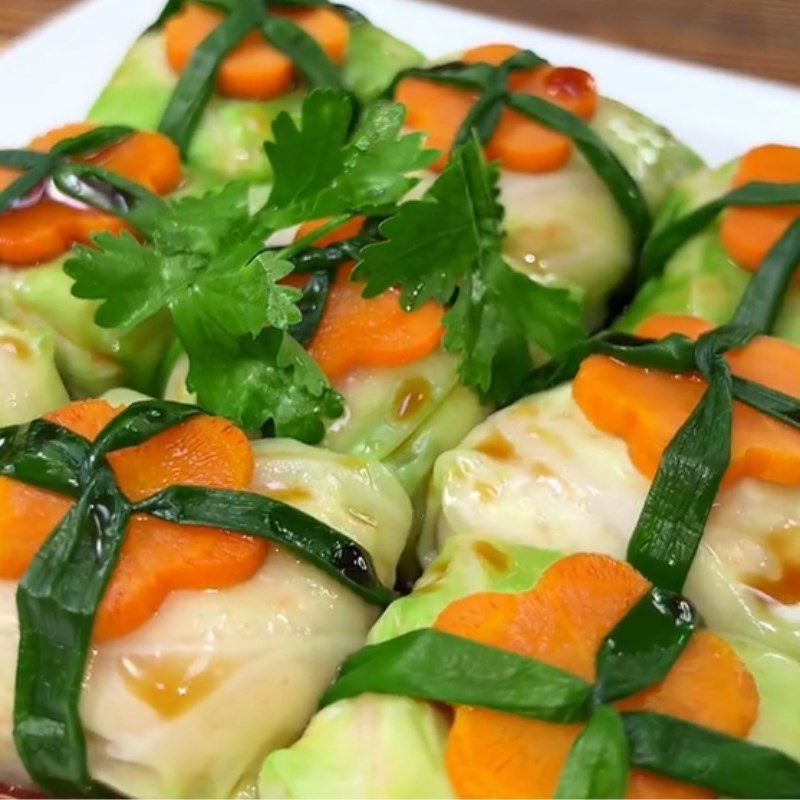 Step 4 Final Product Shrimp Cabbage Rolls with Soy Sauce