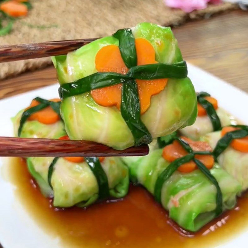 Step 4 Final Product Shrimp Cabbage Rolls with Soy Sauce