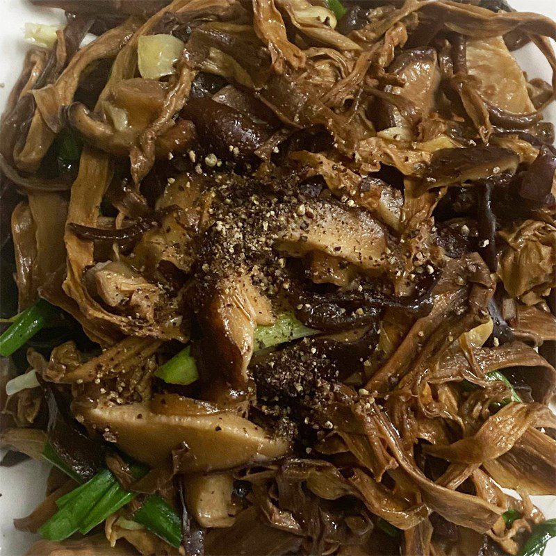 Step 3 Final Product Dried bamboo shoots stir-fried with mixed vegetables