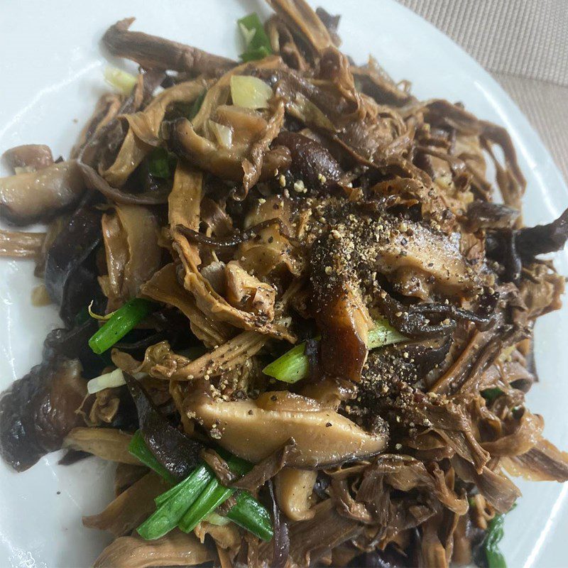 Step 3 Final Product Dried bamboo shoots stir-fried with mixed vegetables