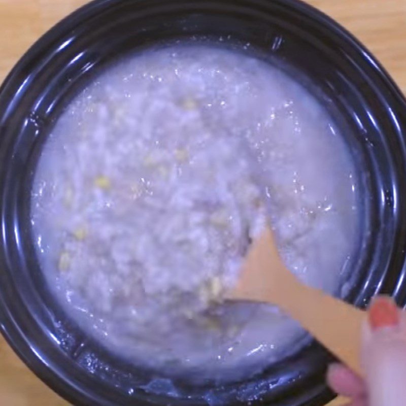 Step 7 Final Product Green bean porridge with pig heart using a slow cooker