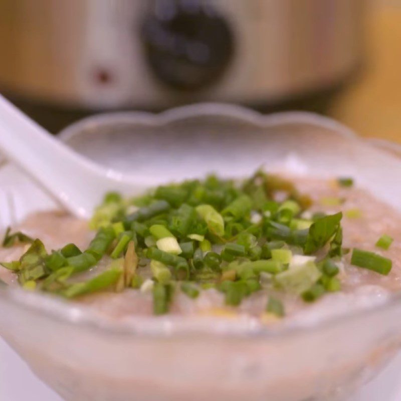 Step 7 Final Product Green bean porridge with pig heart using a slow cooker