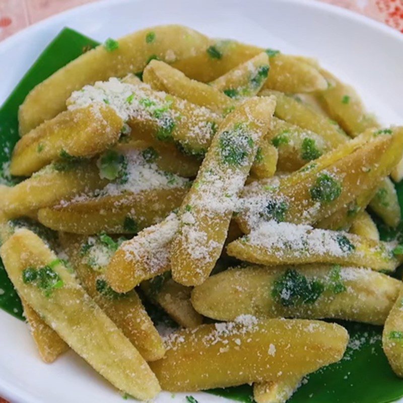 Step 4 Final product Green banana coated with sugar Thai style