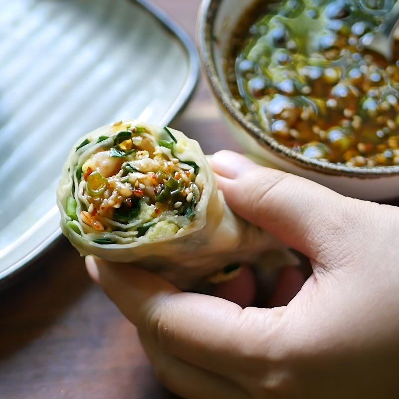 Step 7 Final product shrimp-filled rice rolls