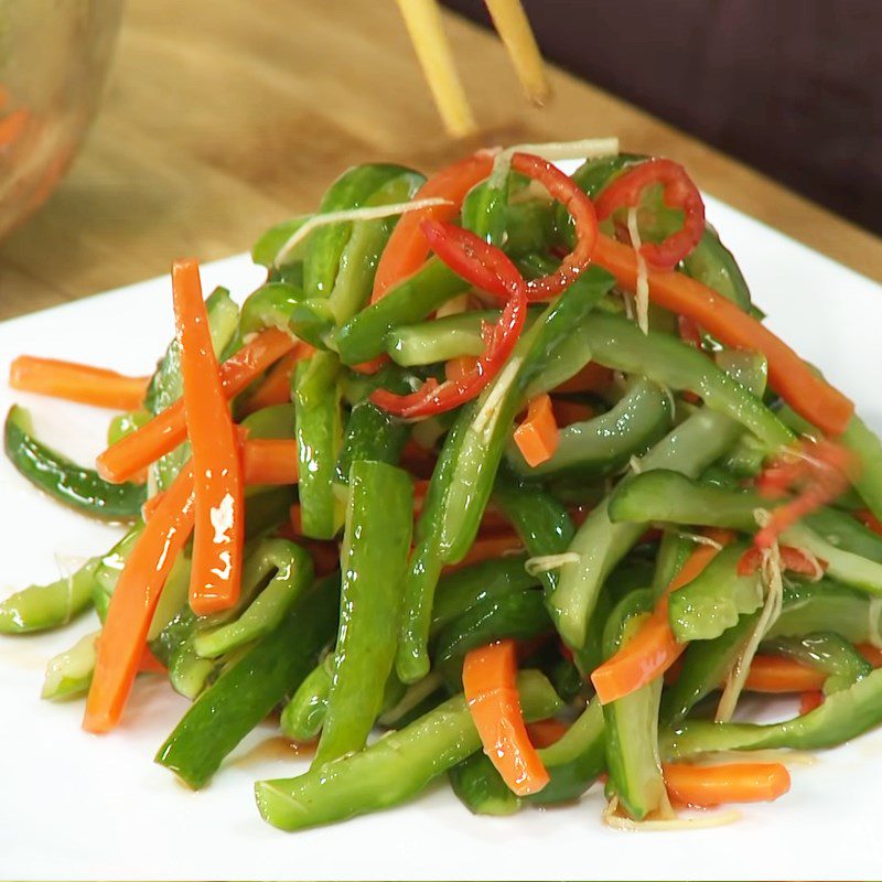 Step 4 Final product Sweet and sour cucumber and carrot salad