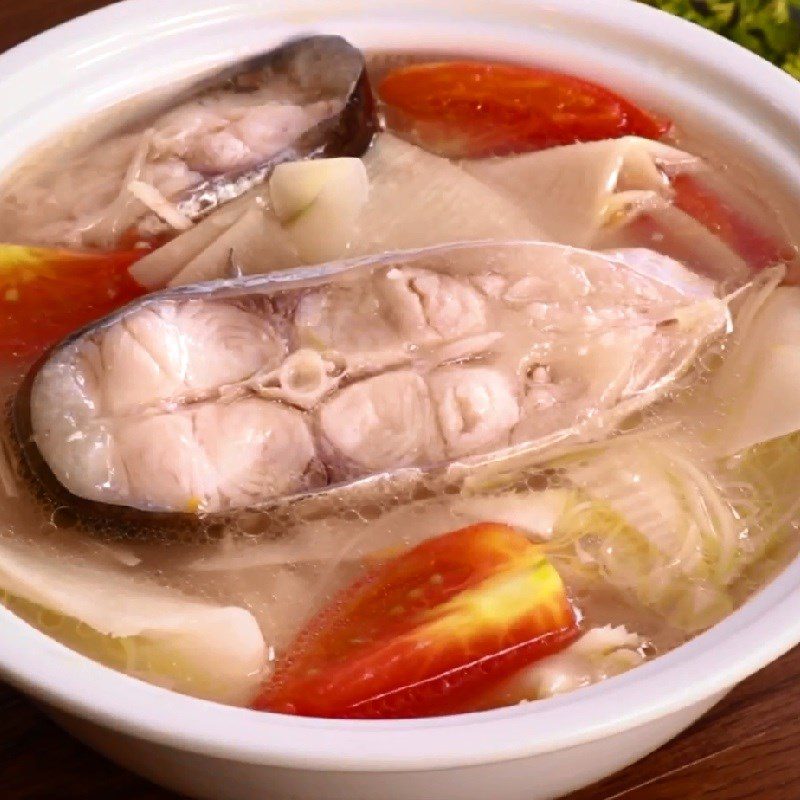 Step 5 Final product Sour bamboo shoot soup with catfish