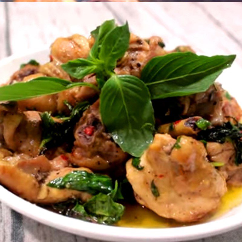 Step 5 Final Product Braised chicken with basil leaves