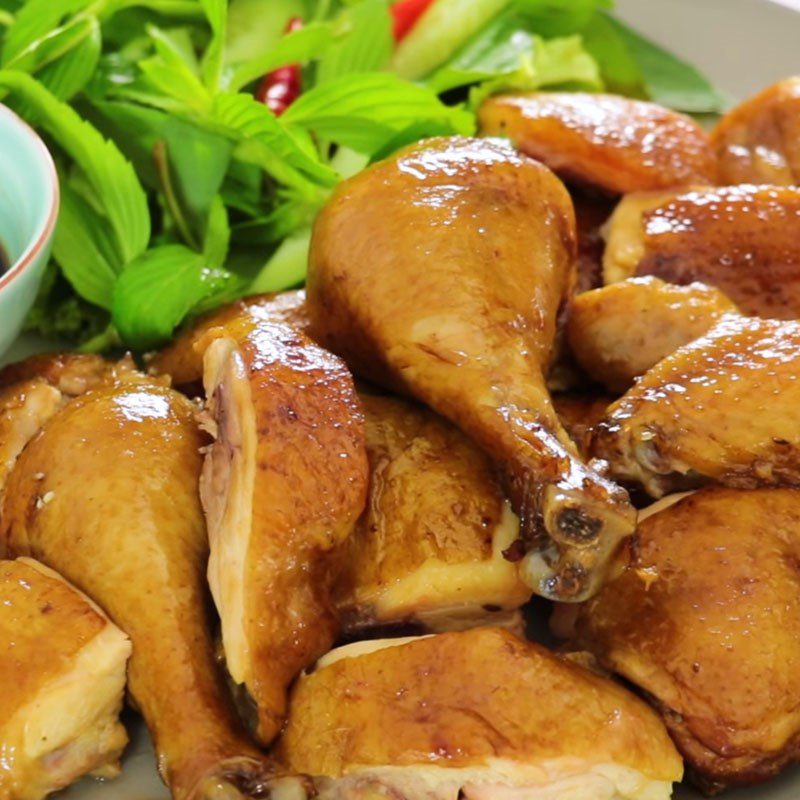Step 5 Finished product Soy sauce steamed chicken