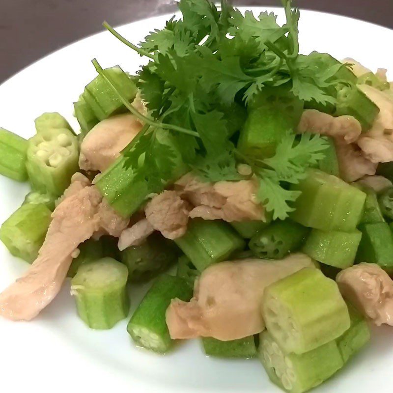 Step 4 Final Product Stir-fried chicken with okra