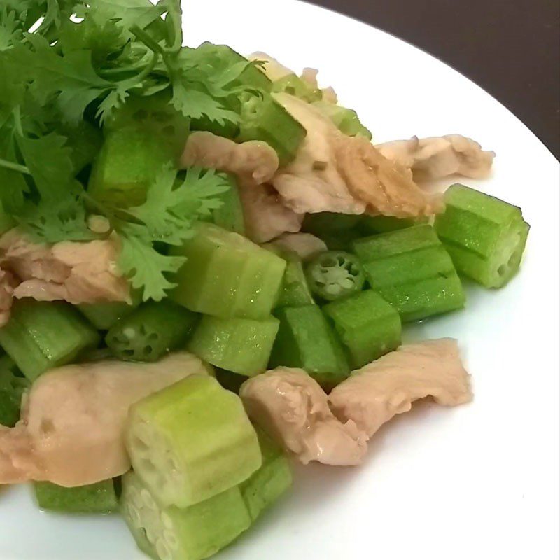Step 4 Final Product Stir-fried chicken with okra