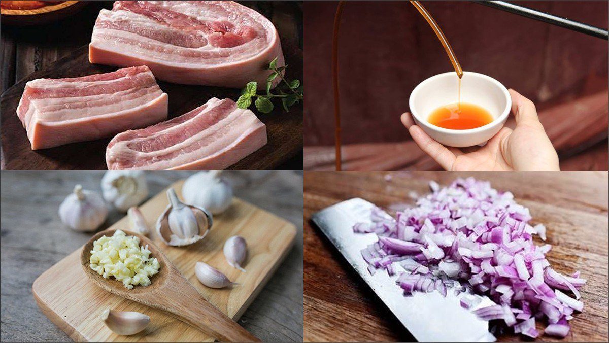 Ingredients for 3 ways to make braised pork belly