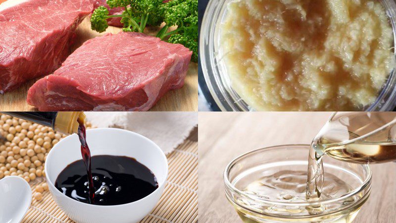 Ingredients for ginger pork stir-fry