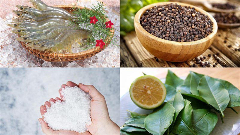 Ingredients for sun-dried shrimp dish