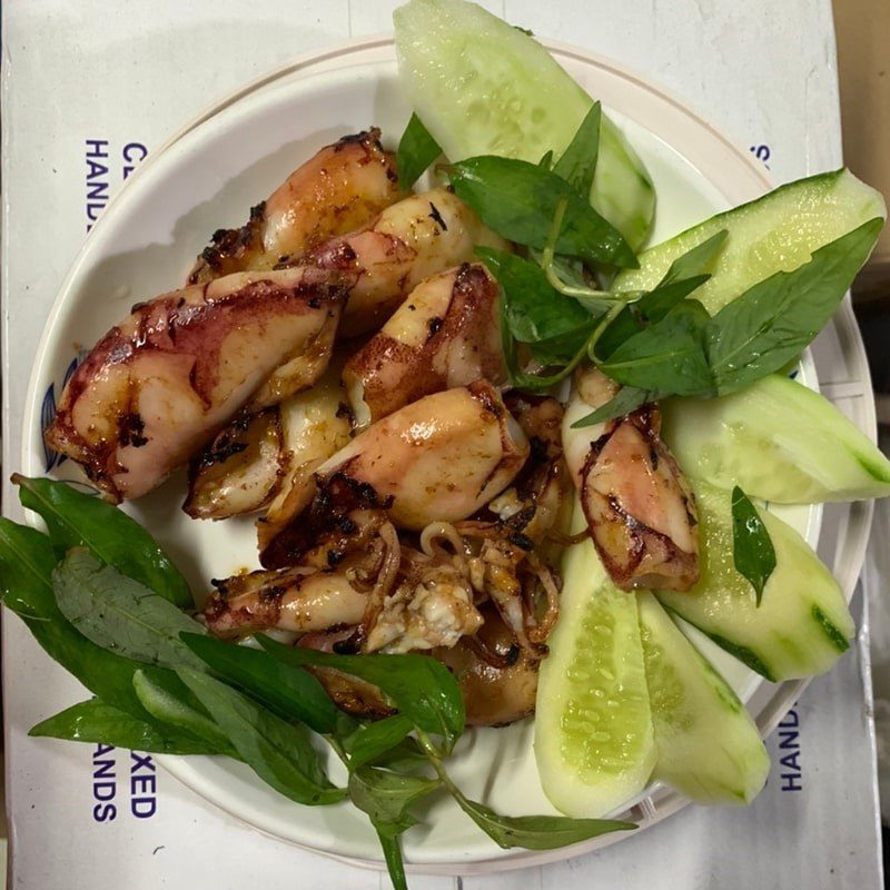 Step 5 Final product Grilled squid with satay