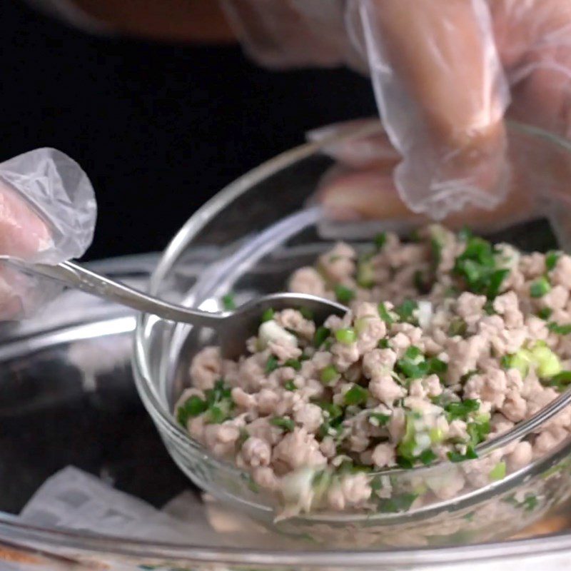 Step 3 Mixing Rice Paper Minced Meat Rice Paper with Fried Onion