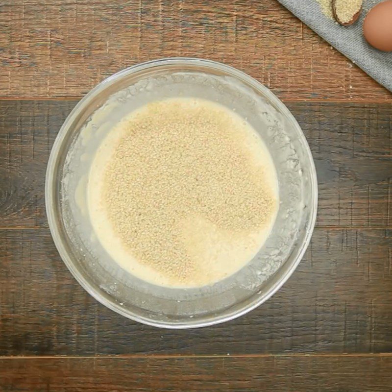 Step 2 Mix the batter Fried Fish Roe with Sesame