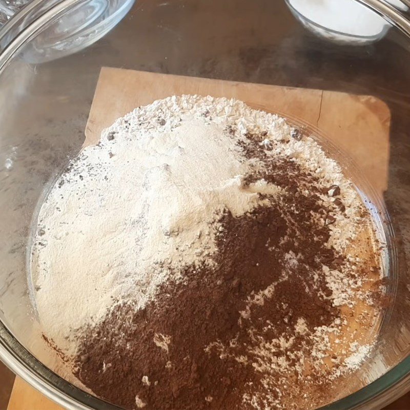 Step 1 Mixing the dough for Fried Chocolate Donut