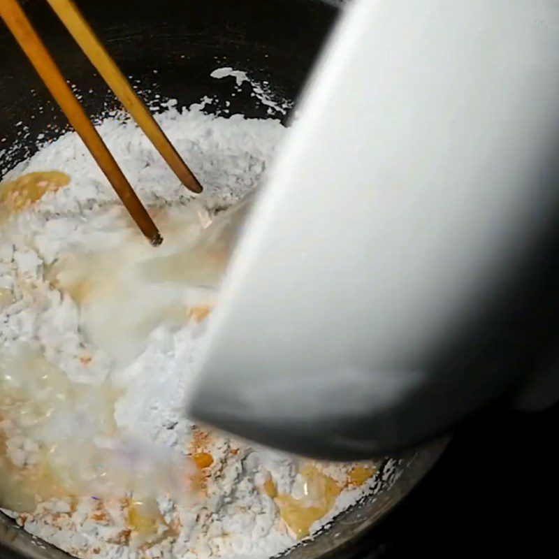 Step 1 Mixing the batter for Da Nang Cake