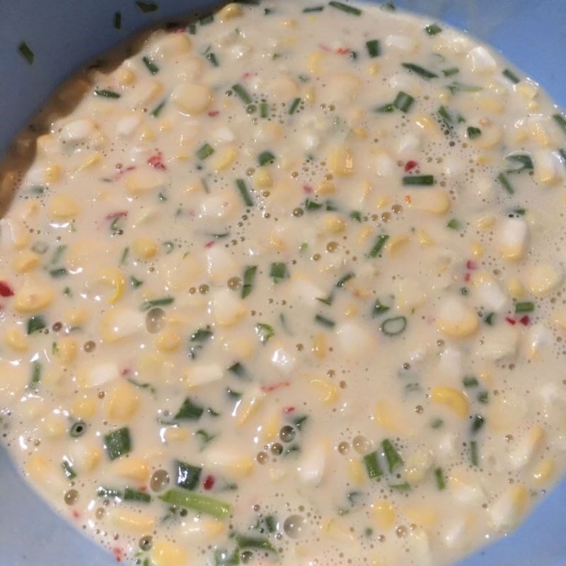 Step 2 Mixing the batter for Fried Corn with Eggs