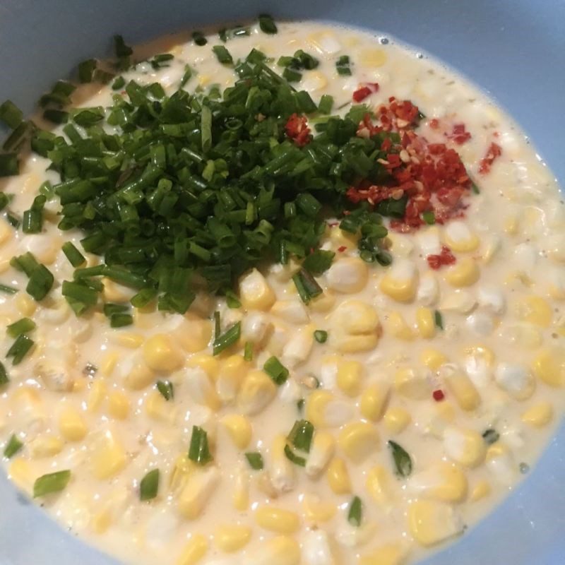 Step 2 Mixing the batter for Fried Corn with Eggs