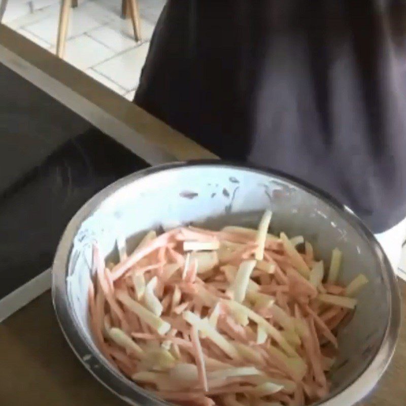 Step 2 Mix the batter for crispy potato shrimp cakes