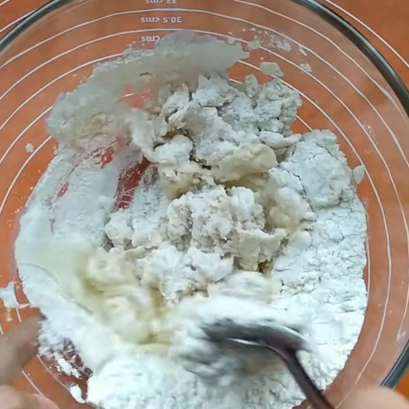 Step 1 Mixing bread dough Coconut bread using an air fryer
