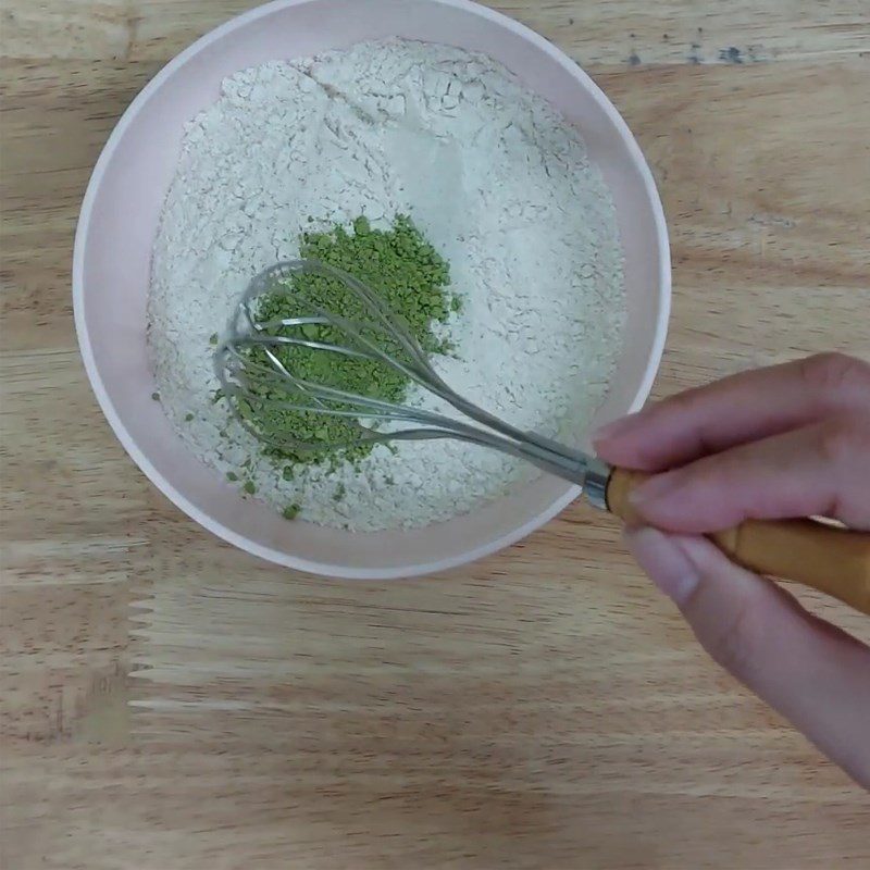 Step 1 Mix dry ingredients Green Tea Biscotti