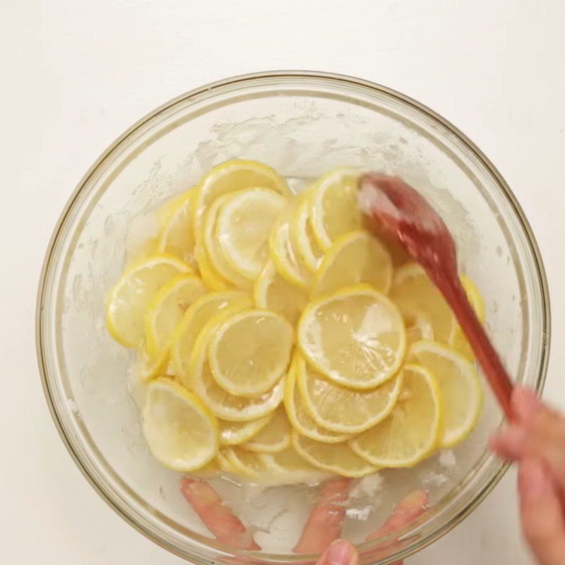 Step 3 Mix lemon with sugar Lemon soaked in sugar syrup