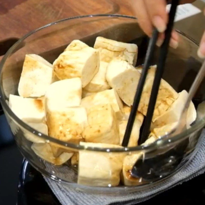 Step 2 Mixing Tofu Fried Tofu with an Air Fryer