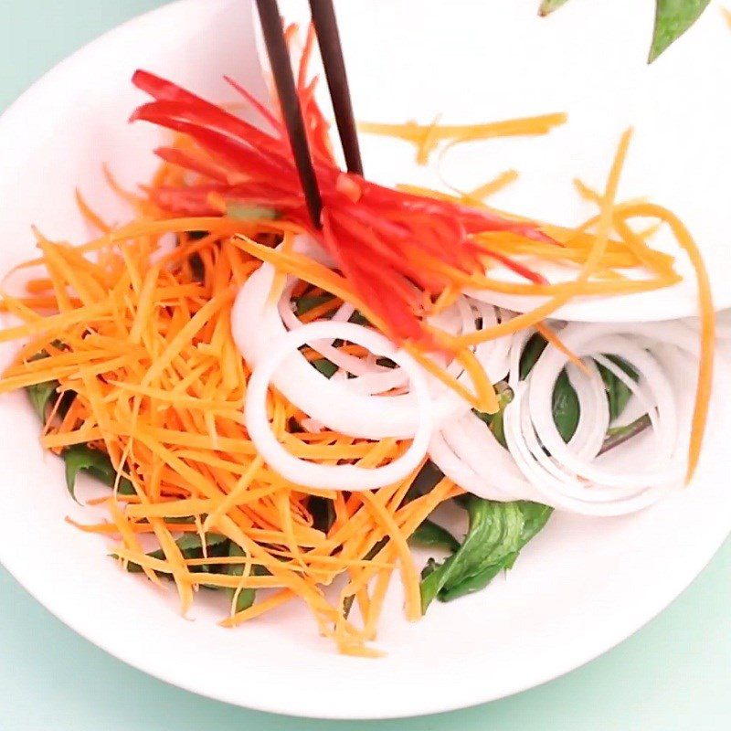 Step 5 Mixing Salad Ground Squash Salad