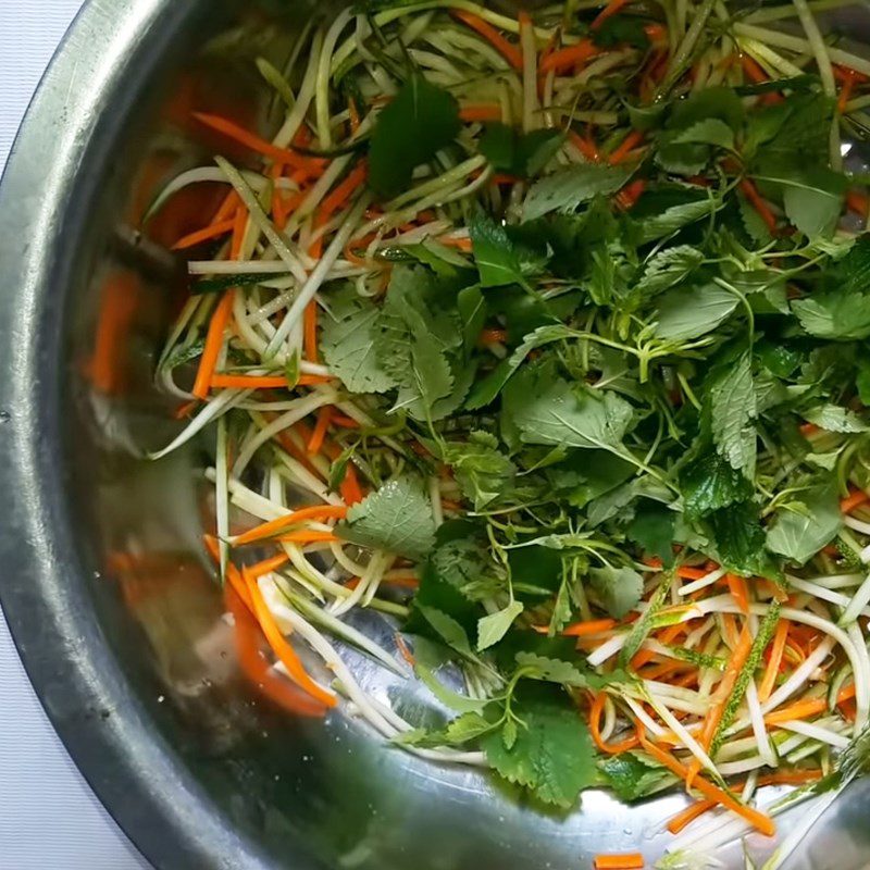 Step 2 Mixing salad Cucumber and shredded carrot salad