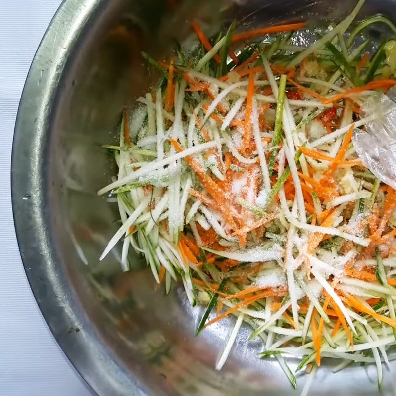 Step 2 Mixing salad Cucumber and shredded carrot salad