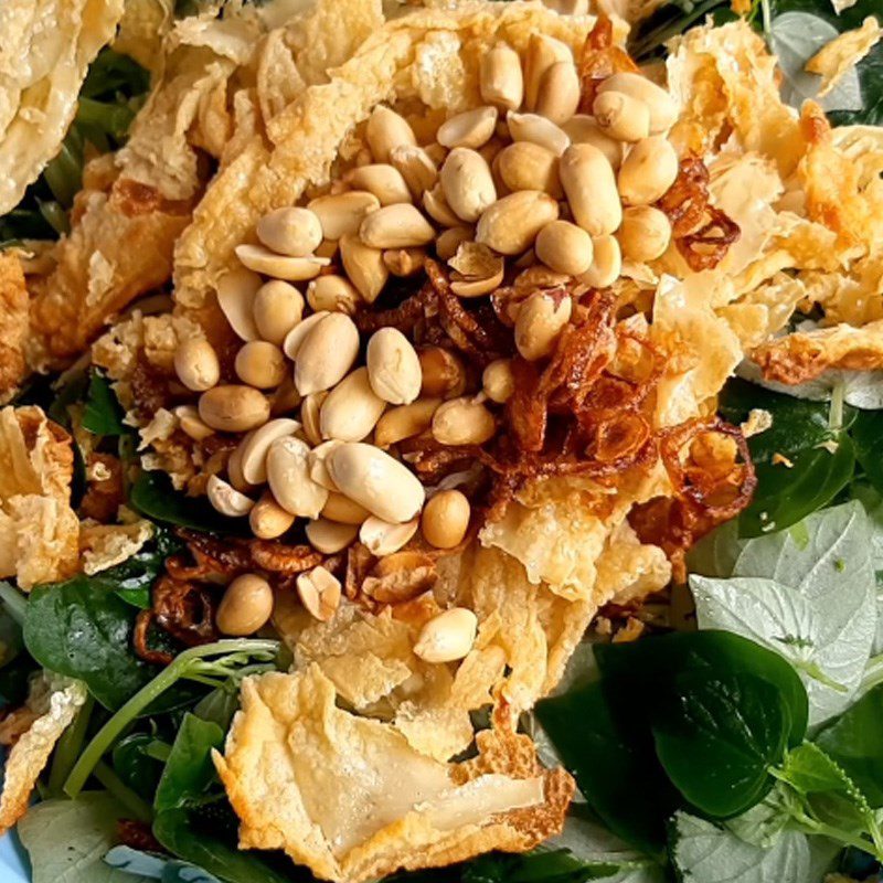 Step 4 Mix the salad Tofu salad with water spinach