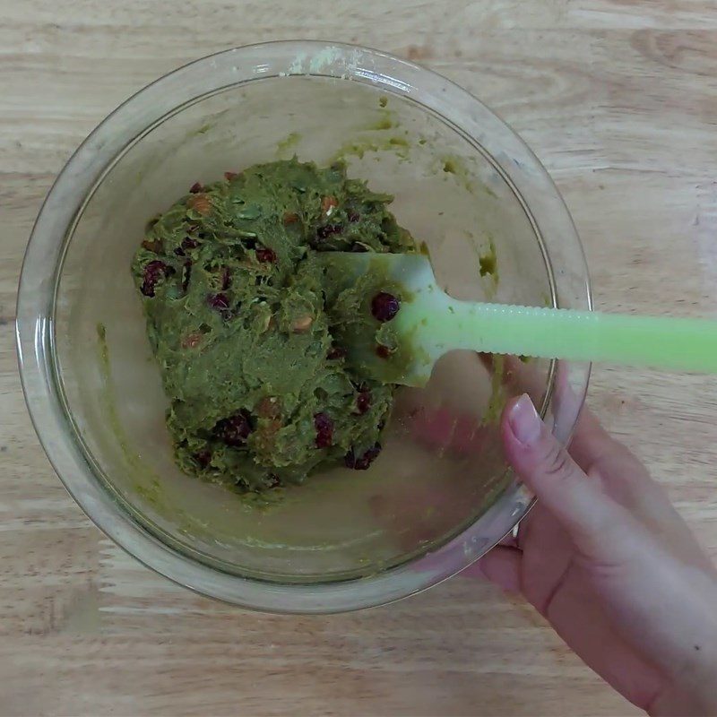 Step 4 Mixing the nuts Green tea biscotti