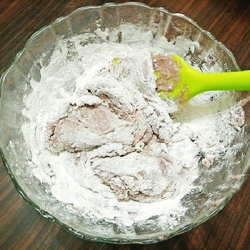 Step 3 Mixing the flour and taro mixture Fried Taro Balls