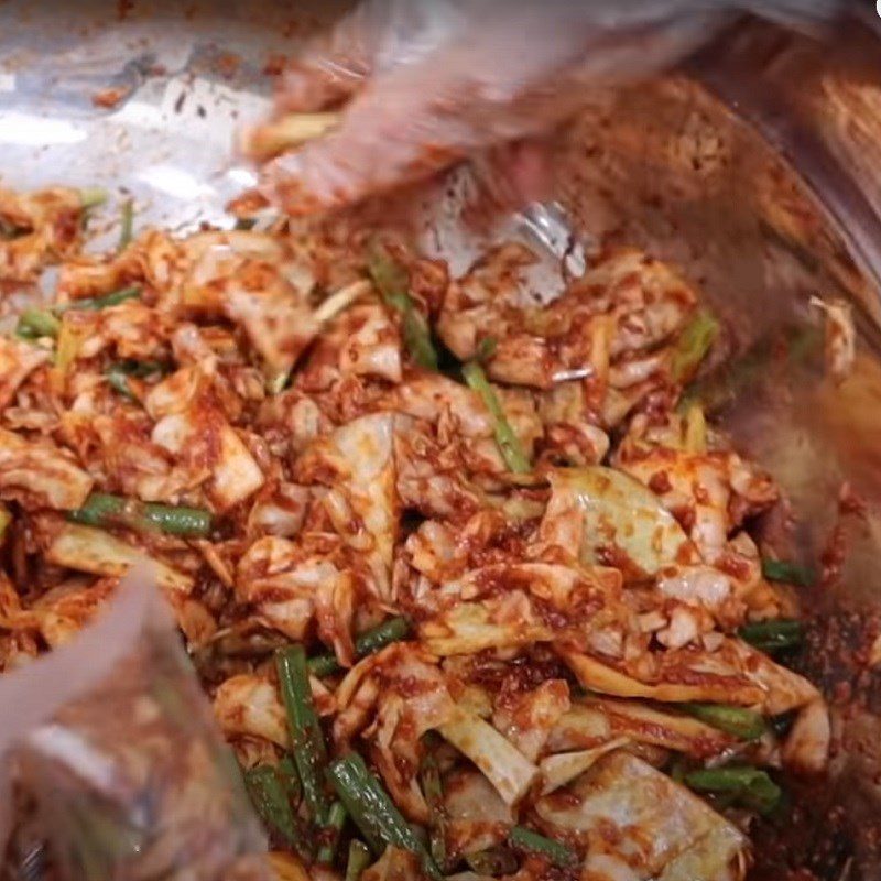 Step 4 Mix cabbage kimchi Cabbage kimchi