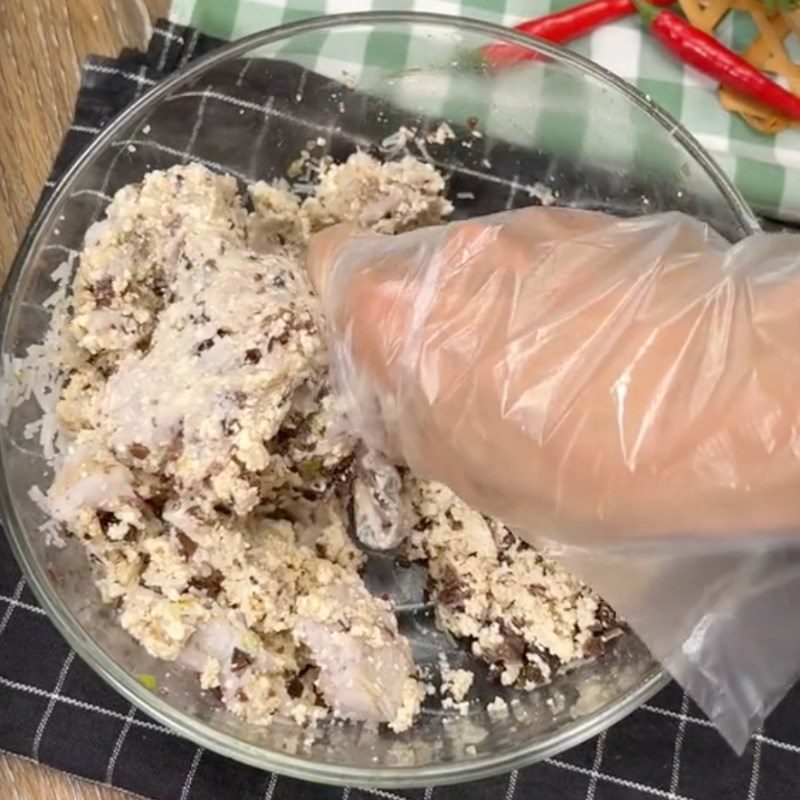 Step 3 Mix ingredients Steamed vegetarian taro sausage