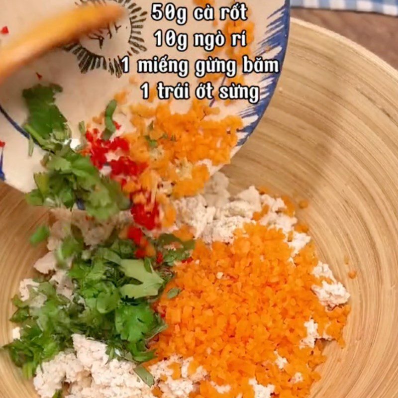 Step 2 Make the filling for Fried Eggplant Rolls