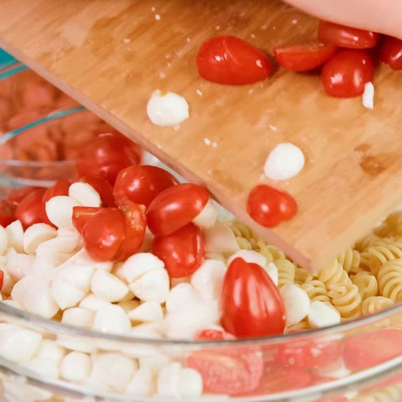 Step 3 Mix the salad for cheese sausage pasta salad