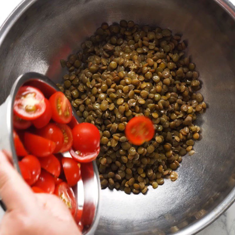 Step 5 Mix the salad Eggplant lentil salad