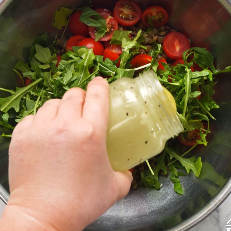 Step 5 Mix the salad Eggplant lentil salad