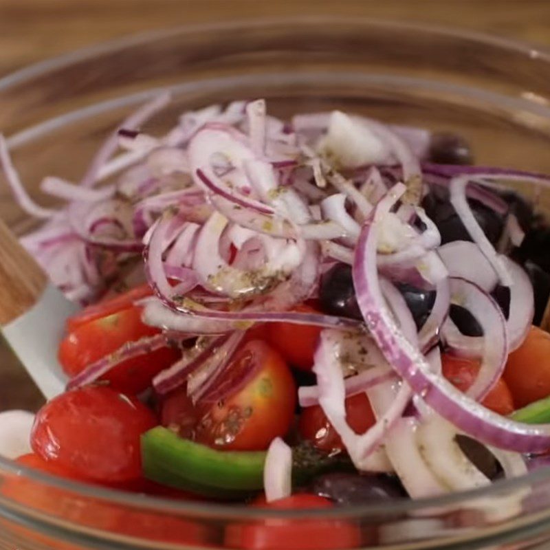 Step 3 Mixing Greek salad