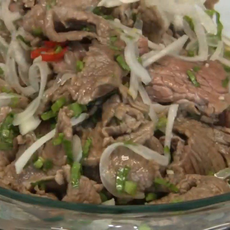 Step 5 Mix the beef Marinated Beef Salad