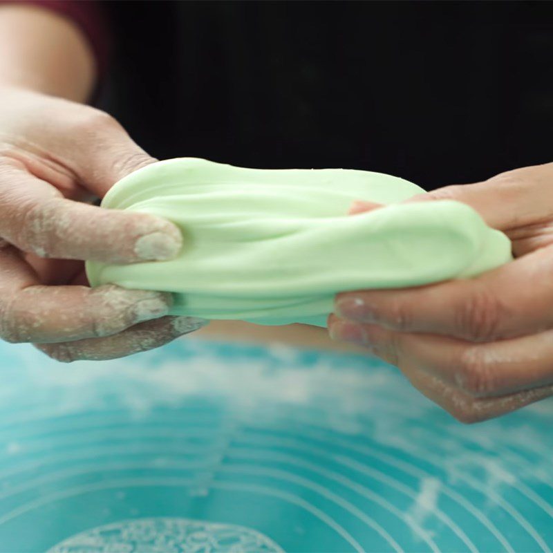 Step 3 Mixing and Kneading the Green Dough for Worm Cake