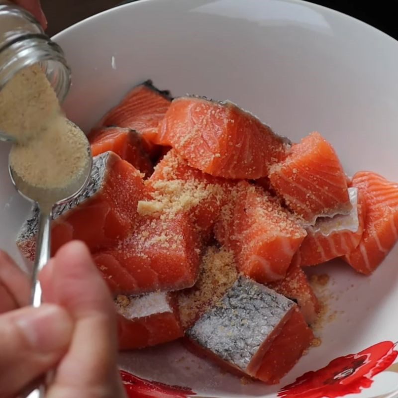 Step 2 Marinate the fish for Crispy Fried Salmon