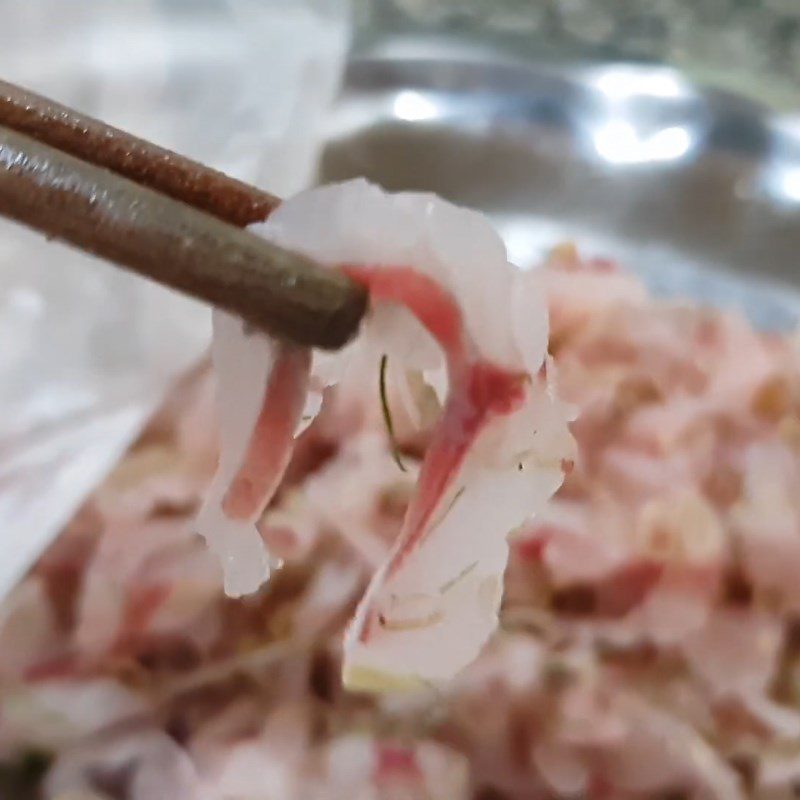 Step 2 Marinate the fish and mix the fish salad Fish salad with striped catfish