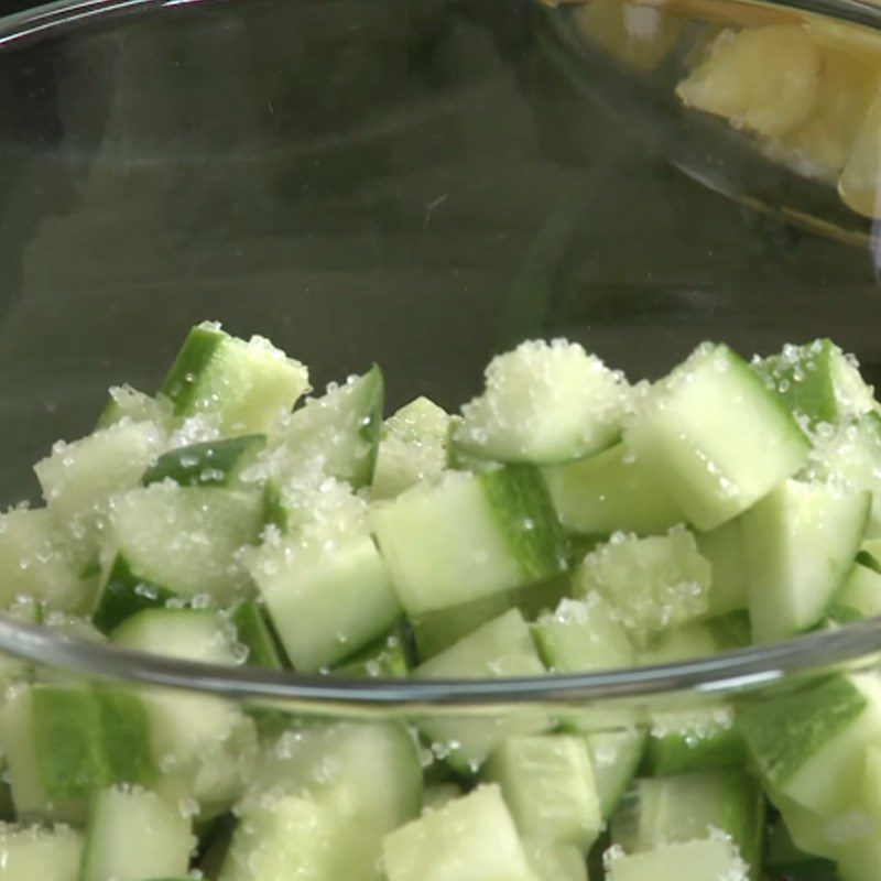 Step 2 Marinate cucumber and pineapple for Pineapple Salad